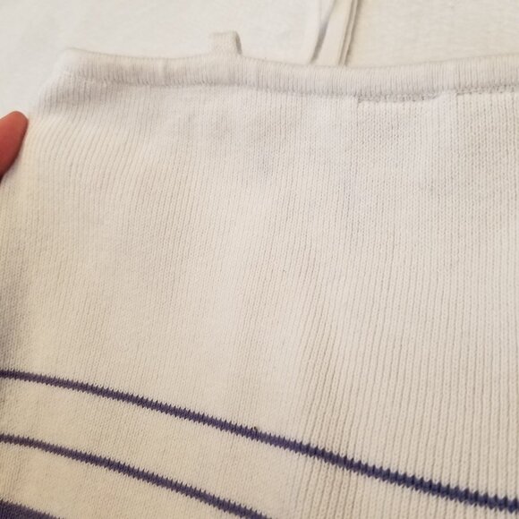 Vintage REAL Clothes Cotton Strappy Crop Tank Top White with Periwinkle Stripe M - Picture 5 of 8